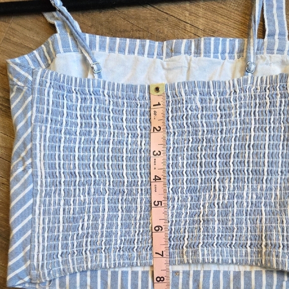 Abercrombie & Fitch Crop Corset Blue and White Striped Size Medium Sleeveless - Picture 8 of 8